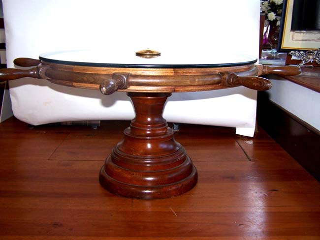 An Antique Ship's Wheel Coffee Table — image 2